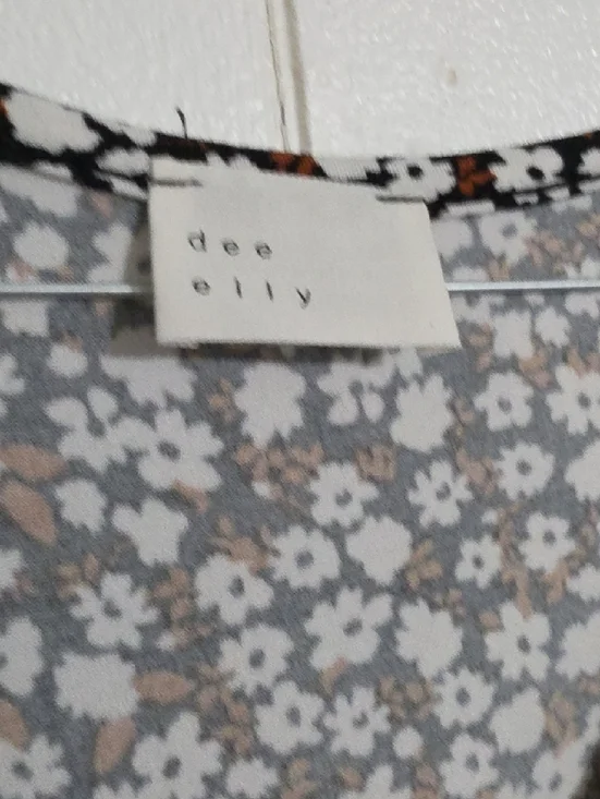 Women’s Black Floral Wrap-Style Dress - Picture 3 of 4